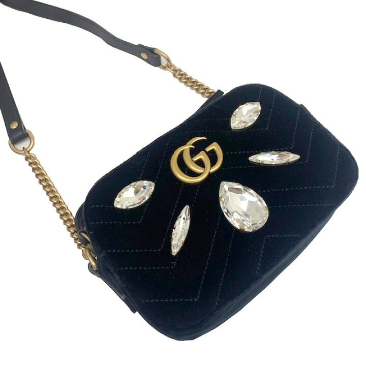 楽天市場】【新品】グッチ GUCCI GGマーモント ベルベット ミニバッグ 