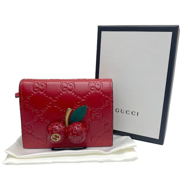 楽天市場】【新品】グッチ GUCCI チェリー グッチシマ コンパクト 二 