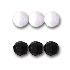 TOHO プラビーズ 〔カット 4mm〕 ホワイト/ブラック【100個入】