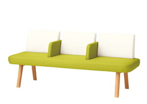 プラス ロビーチェア 3人用 中肘付 LS-5332AN【幅1740×奥行600×高さ740mm】【コンビ張り:6色】