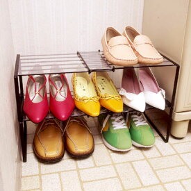 【訳アリ 15％OFF】えつこのスライドシューズラック　2個組＜黒＞