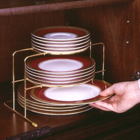 ［えつこのゴールドプレートラック］ 収納 キッチン 食器棚 お皿 金メッキ 日本製