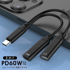 Type-CwbhtH&[dA_v^[ 60W PD 2-in-1}[d USB-C 2in1 ^CvC CzWbNϊP[u [d yĐ/ʘb/ʒ Cz ϊA_v^ DAC Hi-Fi Google Pixel