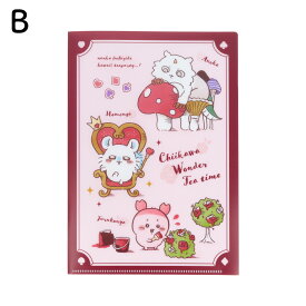 【ちいかわ　公式ライセンス商品】クリアファイルA5W　ファイル　ハチワレ　うさぎ　モモンガ　古本屋　あのこ　収納　整理整頓　かわいい　文具　文房具　ステーショナリー　サンスター文具