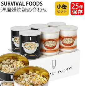 サバイバルフーズ 保存食 25年保存 洋風雑炊詰め合わせ 小缶 2.5食×6缶セット (15食相当) 防災 被災 災害 避難 備蓄 非常食 フリーズドライ 缶詰 ランキング 1位 マツコの知らない世界 crsr2set 送料無料