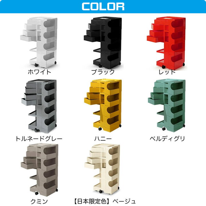 楽天市場】ボビーワゴン 4段4トレイ 【正規保証2年】 インナートレイ付 