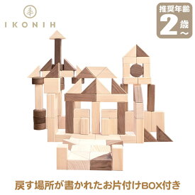 【正規品】 IKONIH アイコニー おもちゃ デラックス積み木 (BUILDING BLOCKS DELUXE) T0048 つみき 積木 ブロック 国産ひのき プレゼント ギフト バースデー 誕生日