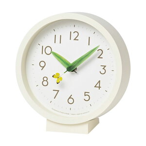 Lemnos レムノス とまり木の時計 mini SUR20-06 モンキチョウ てんとう虫 置時計 掛け時計 コンパクト 子供部屋 キッズルーム 可愛い 正規品