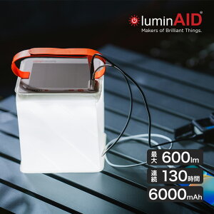 LuminAid (���~���G�C�h) Surviver (�T�o�C�o�[) 14081 600lm 6000mAh �܂肽���� �\�[���[ �����^�� ���C�g ���z�� �Ɩ� �[�d �|�[�^�u�� �o�b�e���[ �L�����v �A�E�g�h�A �ЊQ ��d ��� �X�}�z �^�u��