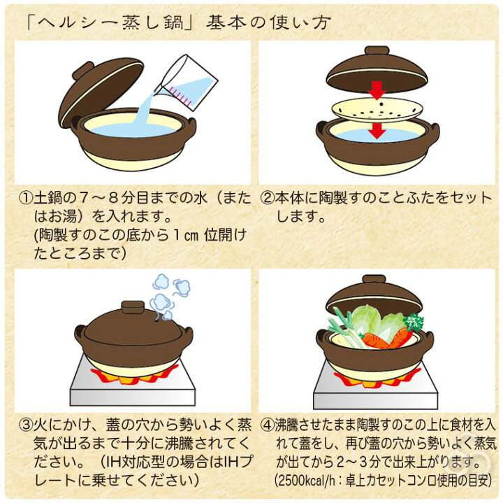 楽天市場】土鍋 伊賀焼 蒸し料理用土鍋 長谷園 ヘルシー蒸し鍋 黒 中 