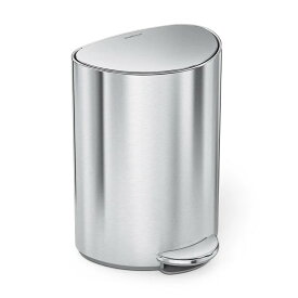 simplehuman (シンプルヒューマン) セミラウンドステップカン 6L シルバー CW2106 00304 シンプル ヒューマン ごみ箱 ダストボックス ペダル ふた付き キッチン リビング 洗面所 トイレ