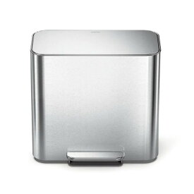 【正規品】 シンプルヒューマン simplehuman ミニリサイクラー ステップカン 15L シルバー CW2120 シンプル ヒューマン ごみ箱 ゴミ箱 ダストボックス 分別 ペダル ふた付き リビング オフィス キッチン トイレ 抗菌 おしゃれ
