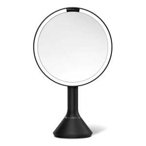 simplehuman (シンプルヒューマン) センサーメイクアップミラー ブライトネスタッチコントロール マットブラック CW3064 00307 シンプル ヒューマン 鏡 化粧 メイクアップ 女優ミラー 卓上 ライト