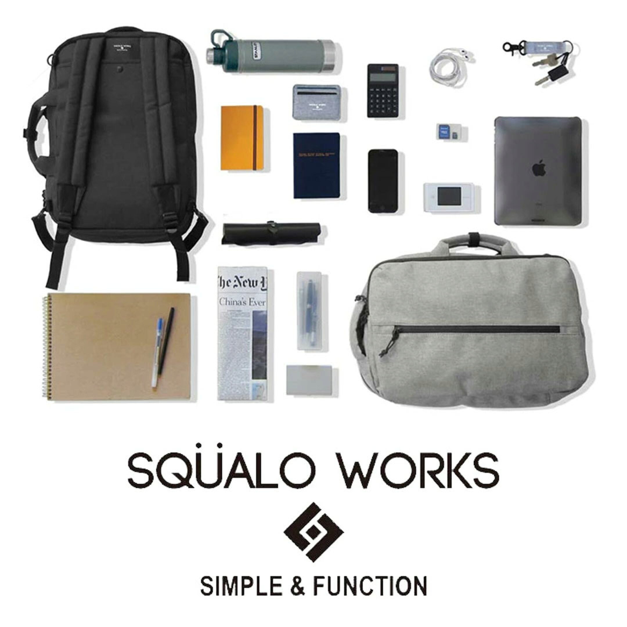 【SQUALO WORKS】は、洗練されたシンプルなデザイン、日常的に使用するのに便利な機能、デザインと機能から選定した素材。日常の中での「使いやすさ」を提案するバッグブランドです。