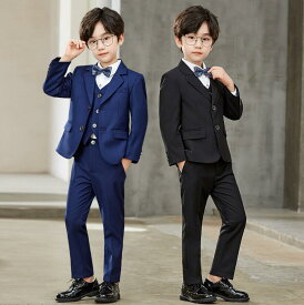 【送料無料】 キッズ服 スーツセット 入学式 卒業式 男の子服 フォーマル 男の子スーツ韓国風 紳士服 スーツセット 子供服 子供スーツ 上下セット 赤ちゃん セットアップ ジャケット+ベスト+シャツ+ズボン+蝶ネクタイ 七五三 春 夏 秋 冬 90 100 110 120 130 140 150 160 170