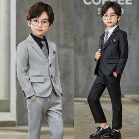 【送料無料】子供服 キッズスーツ 男の子スーツ フォーマル セットアップ 子供スーツ スーツセット 上下セット 男の子服 キッズ服 紳士服 男児 赤ちゃん 3歳 5歳 7歳 入学式 卒業式 七五三 4点セット ジャケット+ベスト+ズボン+ネクタイ 90 100 110 120 130 140 150 160 170