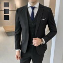 【送料無料】メンズスーツ ビジネススーツ フォーマルスーツ 結婚式スーツ 3点セット スタイリッシュスーツ スリーピース カジュアルスーツ 男性 スーツセット 卒業式 入学式 上下セット ジャケット+ベスト+パンツ 9色 大きいサイズ 通勤 春夏秋冬 S/M/L/XL/2XL/3XL/4XL