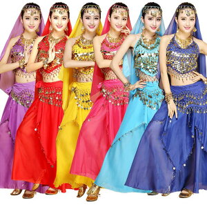 送料無料 ベリーダンス アラジン ダンス練習着 ダンス衣装 レッスン着 トップス 小物付き スパンコール コスチューム セットアップ レディース ゴールドコイン ジャスミン風 袖なし 大人 仮