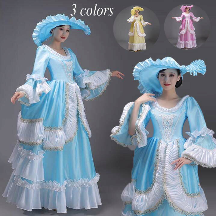 レトロ 中世風 プリンセス ジュリエット カラードレス 花嫁衣装 舞台 