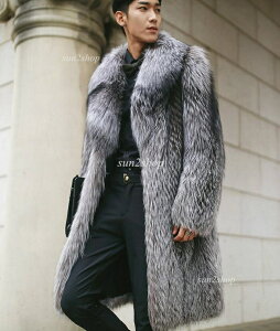 【送料無料】ファーコート 男性 ボリュームファー 上着 メンズ 毛皮コート あったか フェイクファー 秋冬アウター ロング丈 厚手 人気 おしゃれ 上品 暖かい ゆったり 高級 ボアコート コー