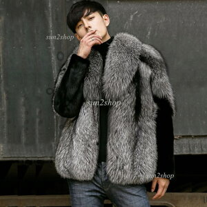 【送料無料】メンズ 毛皮コート 暖かい 人気 ファーコート 男性 ボリュームファー ボアコート おしゃれ 上品 高級 フェイクファー ゆったり あったか 上着 厚手コート 保温 秋冬アウター シ