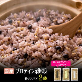 【リニューアル数量限定販売】すなお食堂 プロテイン雑穀 600g（300g×2袋）グルテンフリー 黒 白 国産 雑穀米 タンパク質 入り 無添加【出荷目安：ご注文後3日～5日後】