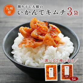 いかんてキムチ 110g×3袋セット 送料無料 九州産 キムチ 漬け物 ご飯のお供 うま辛 辛 割干し 大根 国産 キムチ漬 合成着色料 保存料不使用 珍味 食品 おつまみ 買いまわり ビール 唐辛子【出荷目安：ご注文後5日～7日】