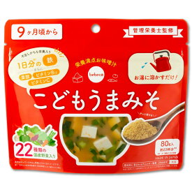 bebeco こどもうまみそ 80g 鉄分＆22種の国産野菜 白味噌 天然だし入り 味噌パウダー【9ヶ月から】 離乳食 離乳食完了期 幼児食 即席味噌汁 鉄分不足 鉄分補給 偏食 食べムラ 野菜嫌い 野菜【出荷目安：ご注文後3〜5営業日】