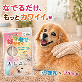 ＼祝！イーグルス勝利で6月12日はポイント2倍(要エントリー)／ 【メーカー公式ストア限定商品】ペット用 ドライ手袋 犬 猫 速乾 吸水 タオル なでなでドライ ドライヤー時短 毛並み 艶 ふんわり 乾かす シャンプー後 ケア 手袋タイプ 時短 低刺激