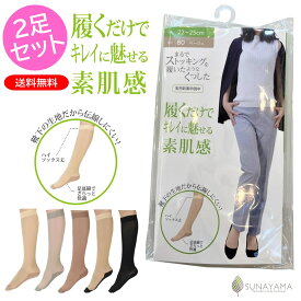 【ポイント5倍＆最大20%クーポン配布 7/15まで】 【メーカー公式ストア】 しっかり補正美肌感 薄手 ストッキングソックス ストッキング 靴下 砂山靴下 ソックス 伝線しにくい 素肌感くつした フットカバー ひざ下ストッキング まるスト2色セット