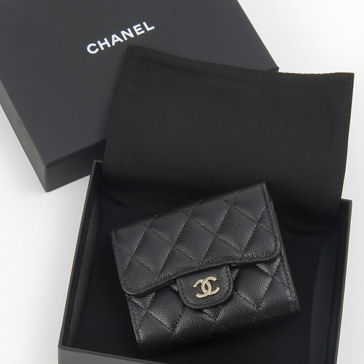 楽天市場】CHANEL シャネル 三つ折り財布 レディース ブラック AP0229  