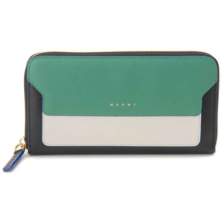 楽天市場】マルニ MARNI ラウンドファスナー長財布 グリーン×ホワイト 