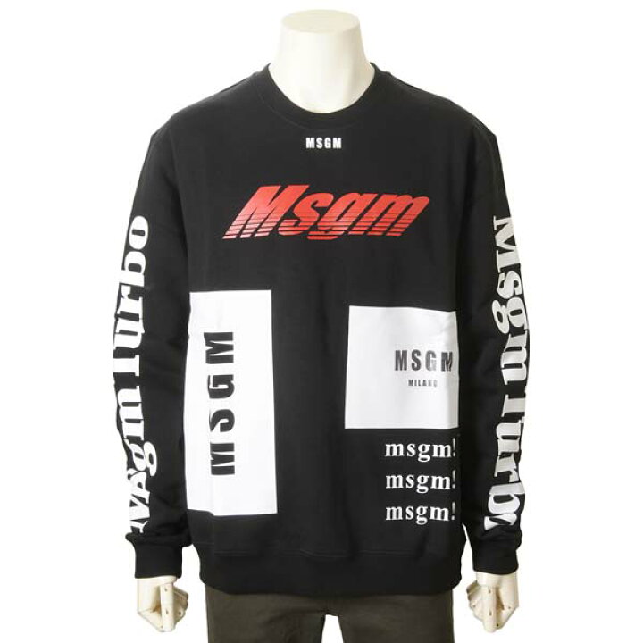 楽天市場】MSGM エムエスジーエム トレーナー ブラック 黒 メンズ 2740  