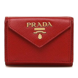 プラダ PRADA 三つ折り財布 レディース レッド 1MH021 QWA F068Z サフィアーノ コンパクト財布