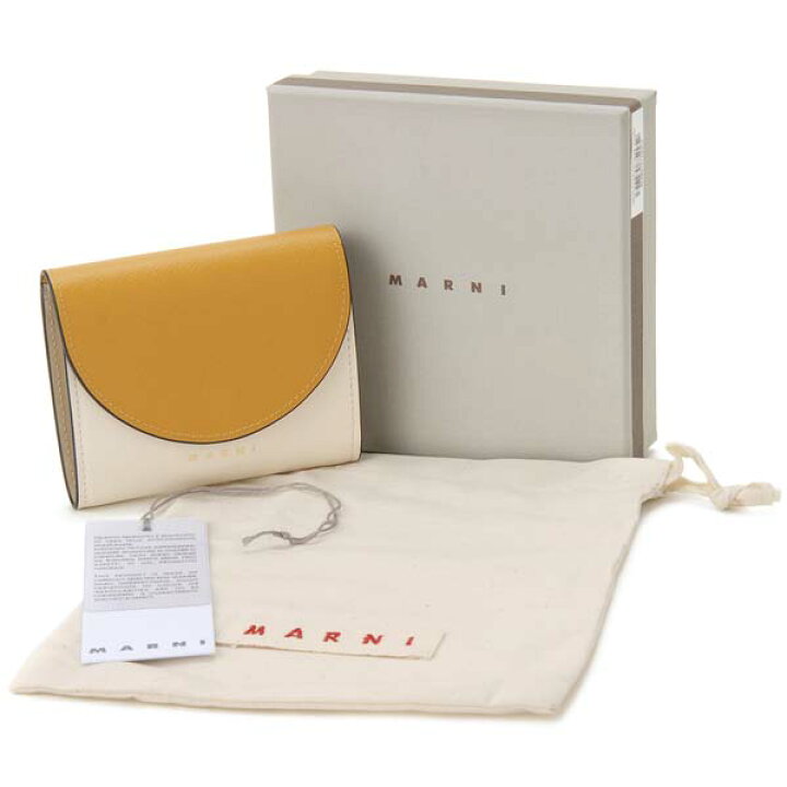 楽天市場】マルニ MARNI 三つ折り財布 レディース ベージュ×イエロー 