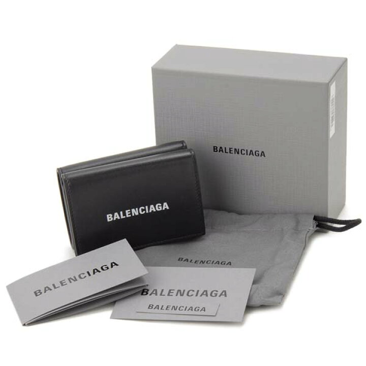 楽天市場】バレンシアガ BALENCIAGA 三つ折り財布 ブラック 594312 