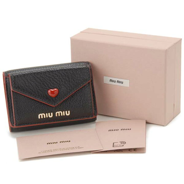 楽天市場】ミュウミュウ MIU MIU 三つ折り財布 レディース ブラック 黒 