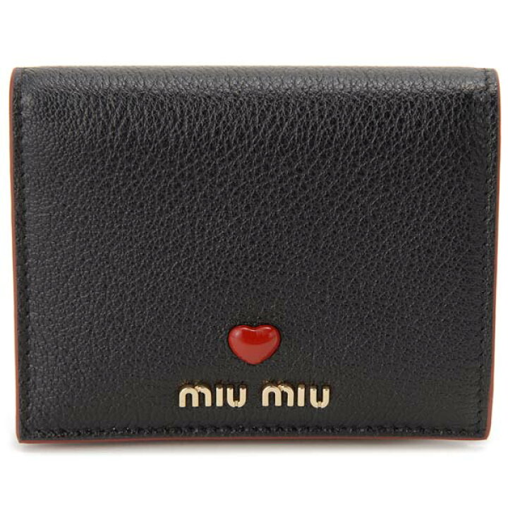 楽天市場】ミュウミュウ MIU MIU 二つ折り財布 レディース ブラック 黒  