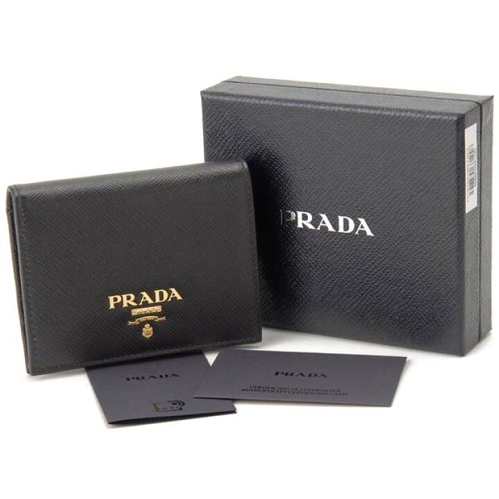 楽天市場】プラダ PRADA 二つ折り財布 レディース ブラック 黒 1MV204 
