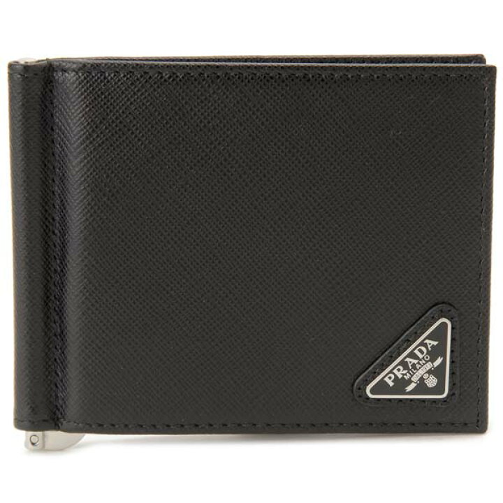 楽天市場】プラダ PRADA 二つ折り財布 札入れ メンズ ブラック 黒  