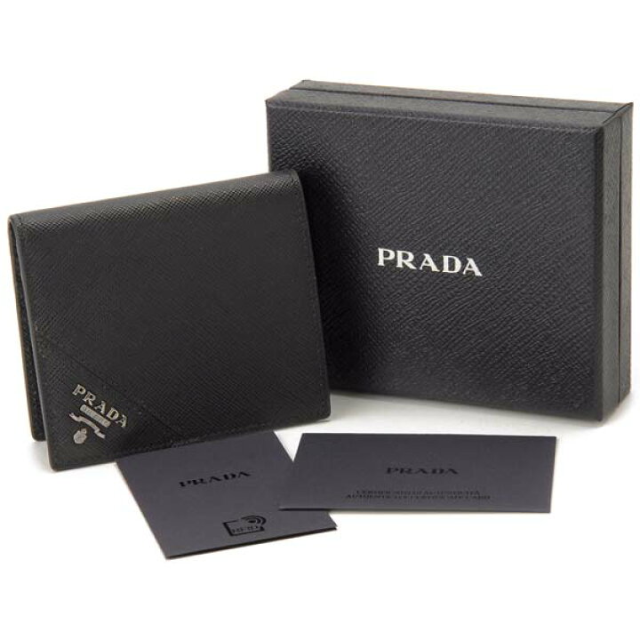 楽天市場】プラダ PRADA 二つ折り財布 札入れ ブラック 黒 2MO004 QME 