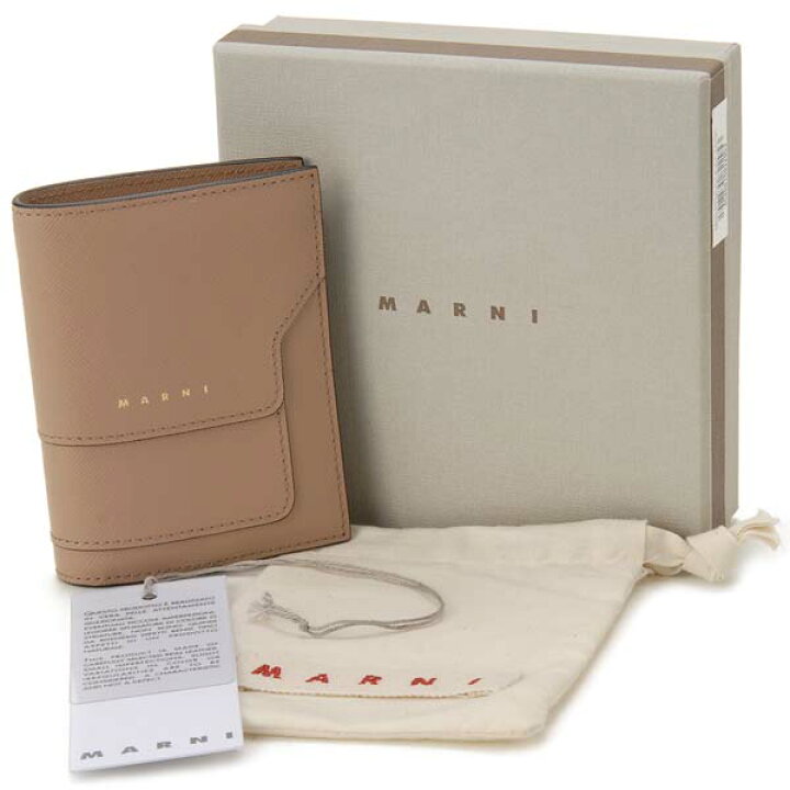 楽天市場】マルニ MARNI 財布 二つ折り財布 ブラウン シュガー  