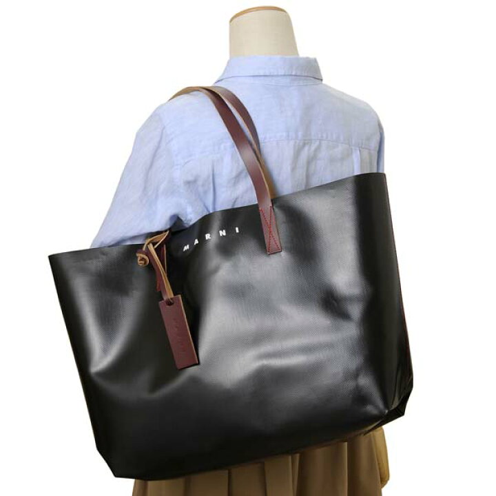 楽天市場】訳あり 背面に傷あり MARNI マルニ トートバッグ ブラック 