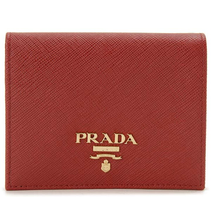 楽天市場】PRADA プラダ 二つ折り財布 レディース レッド 1MV204 QWA 