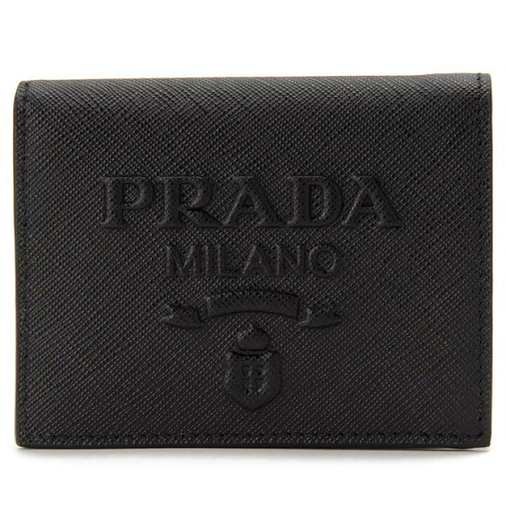 楽天市場】PRADA プラダ 折財布 二つ折り財布 レディース ブラック 