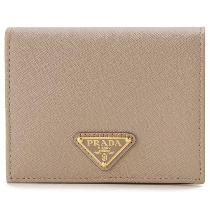 楽天市場】PRADA プラダ 折財布 二つ折り財布 ピンクベージュ 1MV204 