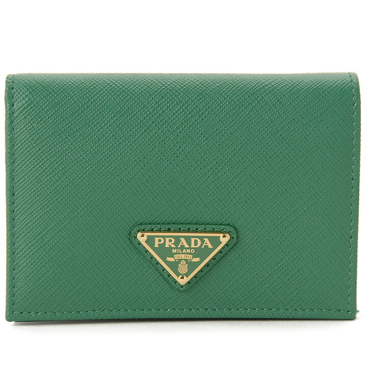楽天市場】PRADA プラダ 二つ折り財布 レディース グリーン 1MV021 QHH  