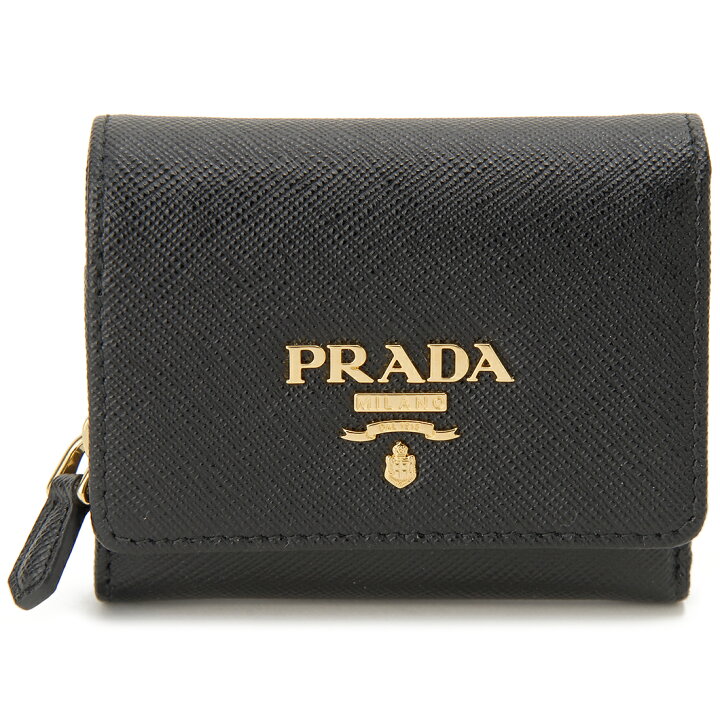 楽天市場】PRADA プラダ 三つ折り財布 レディース ブラック 1MH044 QWA 