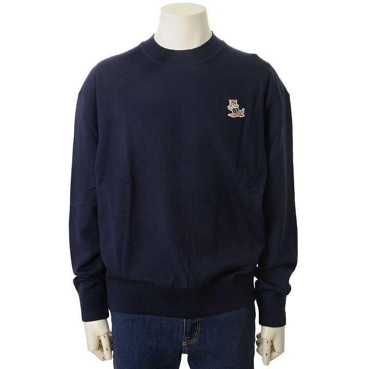 楽天市場】MAISON KITSUNE メゾンキツネ ニット メンズ ネイビー 