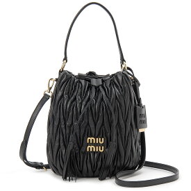 訳あり　正面ロゴ部分に錆汚れ、保護袋に汚れあり　MIU MIU ミュウミュウ ショルダーバッグ 5BE084N88 F0002 OOO バケットバッグ